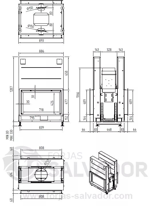 Plano de medidas Argento 900 DH (Doble cara)