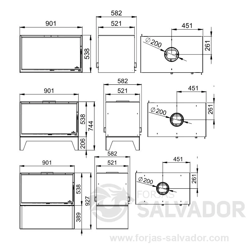 Plano de medidas Bronpi Cairo 90 D Box