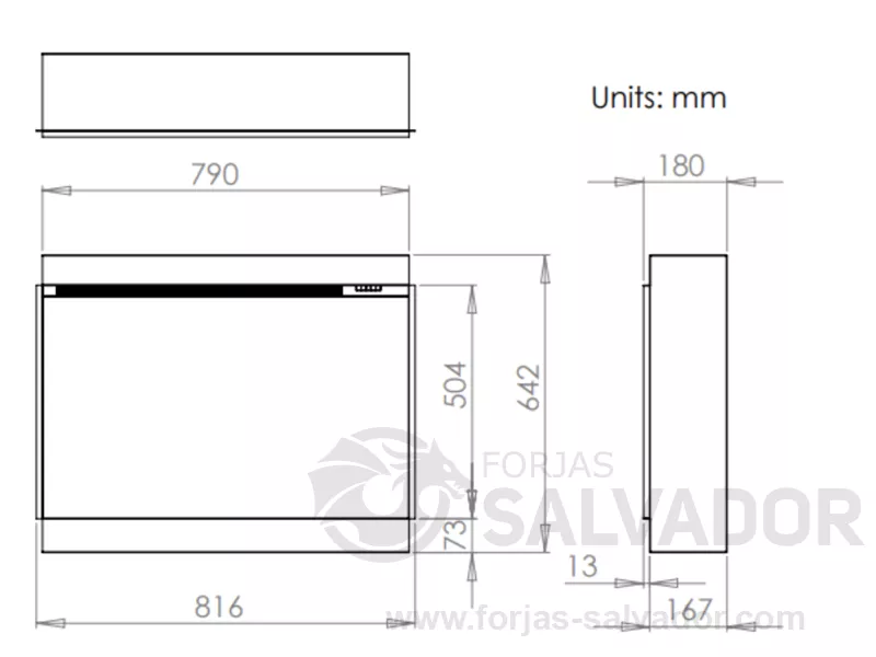 Plano de medidas Charlton & Jenrick I790E Slimline