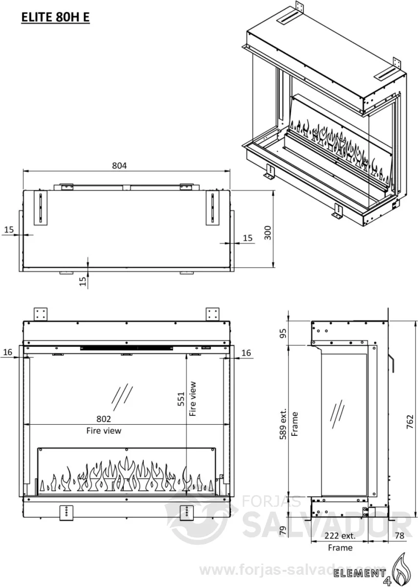 Plano de medidas Element4 Elite 80H E Supreme