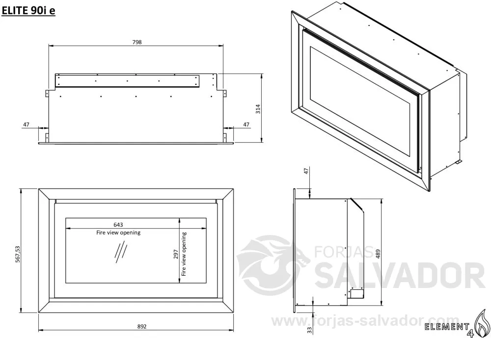 Plano de medidas Element4 Elite 90 I E Supreme