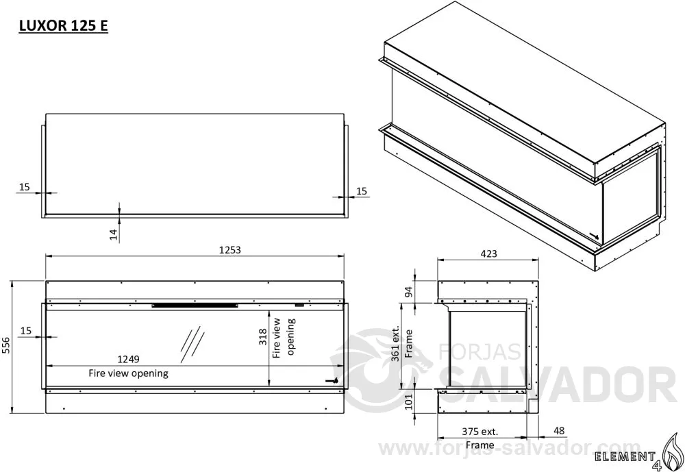 Plano de medidas Element4 Luxor 125 E