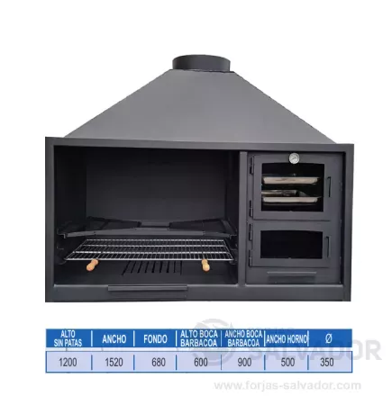 Barbacoa Horno Trujillo sin patas medidas
