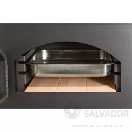 Forno com tijolo refratário e bandeja de aço inox 325x365x60mm.