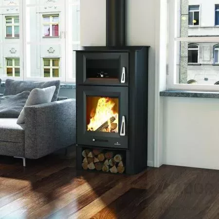 Fogão Bronpi Tudela com forno integrado, ideal para aquecer e cozinhar no mesmo equipamento.