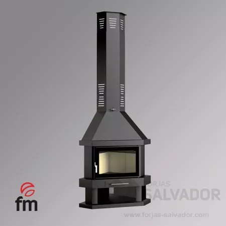 C-300 R rinconera con interior vermiculita y cristal serigrafiado