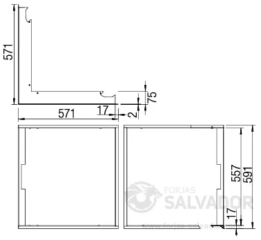 Marco decorativo 55X55X57K