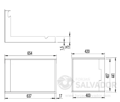 Marco decorativo 63x40x42K izquierda/derecha