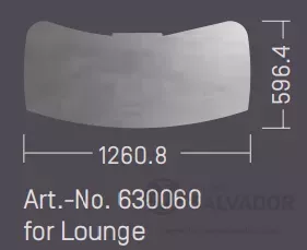 Placa suelo para LOUNGE metálica negra semi-curva 123,8x66,5