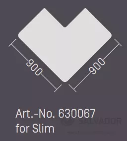 Placa suelo para SLIM cristal 6mm esquinera 90x90 cm