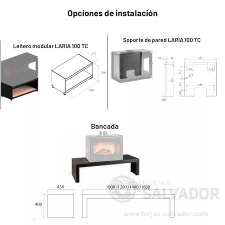 Opciones instalación Laria 100 TC