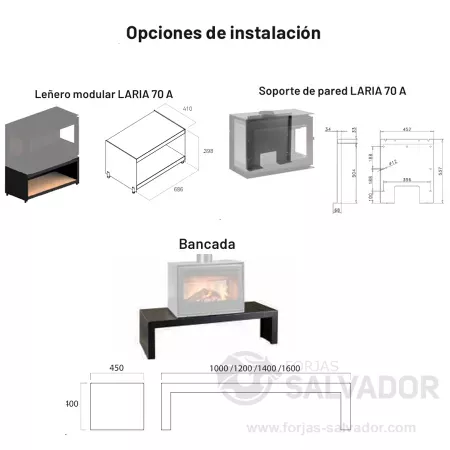 Opciones instalación Laria 70 A