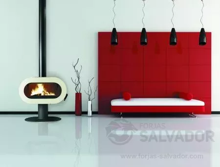 Fifty con pie Esmaltada marfil foto ambiente