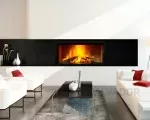 Hogar de leña ARGENTO 900 H – visión amplia del fuego con doble marco