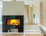 Hogar de leña ARGENTO 1350 DH  – doble cara horizontal con visión panorámica del fuego