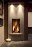 Hogar de leña LUNA DIAMOND 550 V – diseño minimalista de cristal frontal vertical