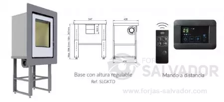 Con turbina 430m3/h, regulador digital con mando a distancia + juego de patas
