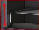 Inclui grelha removível de 300x300 mm que pode ser ajustada em várias alturas.