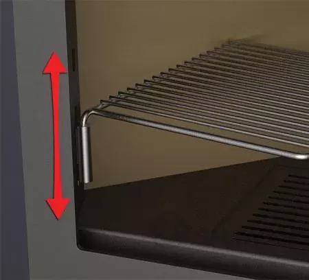 Inclui grelha removível de 300x300 mm que pode ser ajustada em várias alturas.