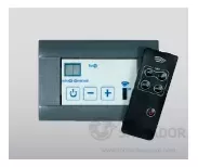 Centralita y mando. Sistema opcional para el control de la velocidad de la turbina, incorpora termostato.