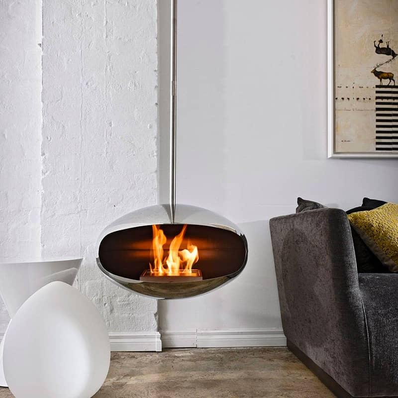 BioChimeneas de Diseño Cocoon Aeris Stainless Marine
