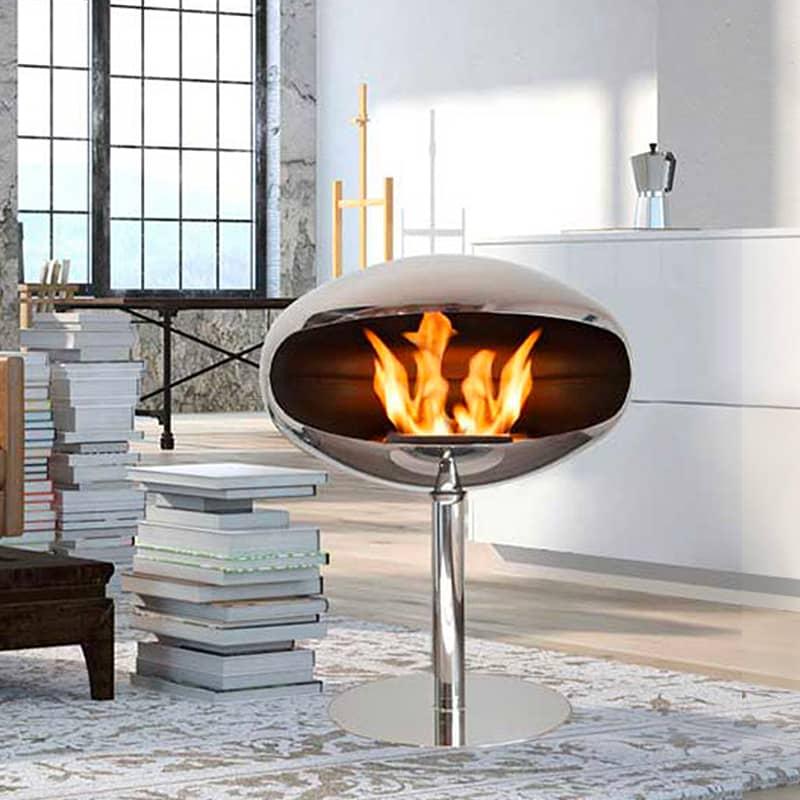 BioChimeneas de Diseño Cocoon Pedestal Stainless Marine