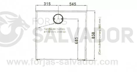 Plano de medidas Hergom L-07/90 CC SE (Calefactora)