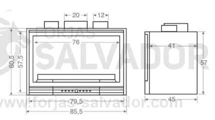 Plano de medidas Salgueda 800 GV Lateral Izquierdo